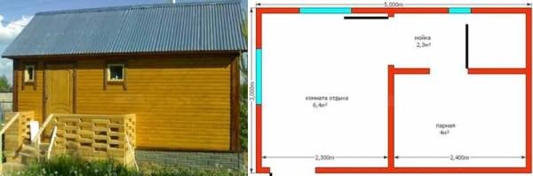 На фото слева пример реализованного типичного проекта с ленточным фундаментом – конфигурация комнат стандартная, отсюда и цена в пределах 250 тысяч (проект «В»)