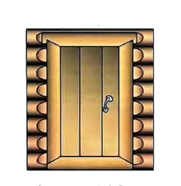 Вид на массивную дверь со стороны парилки