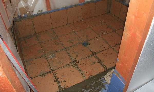 На цементный пол в бане лучше уложить керамическую плитку