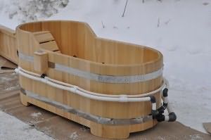 Деревянная ванна купель с гидромассажем