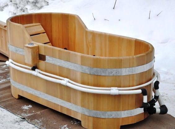 Деревянная одноместная купель-ванна с гидромассажем
