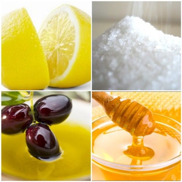 Ингредиенты для медово-солевого скраба.