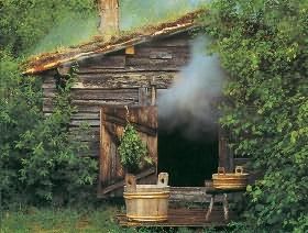 В традиционных банях вентиляция осуществлялась через естественные отверстия.
